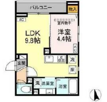 （仮称）D-ROOM藤沢301の間取り